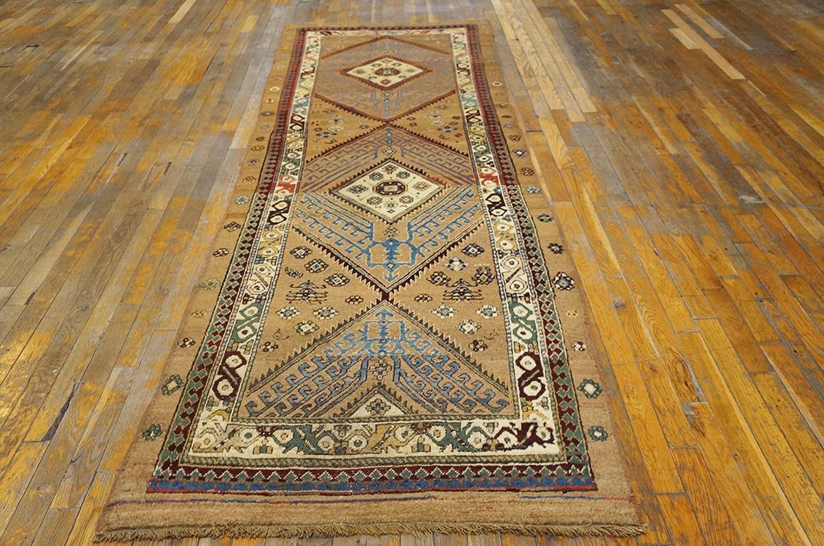 Hand-Knotted Late 19th Century N.W. Persian Serab Runner Carpet ( 3'3