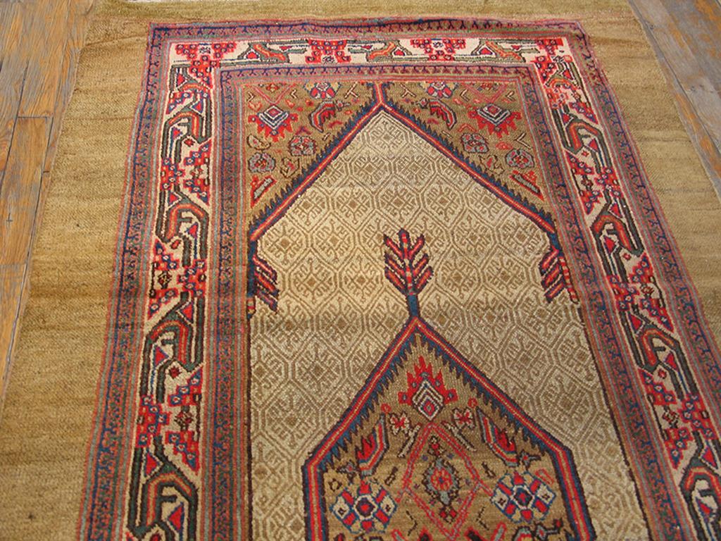 Noué à la main Tapis persan à poils de chameau du début du 20e siècle ( 3'6