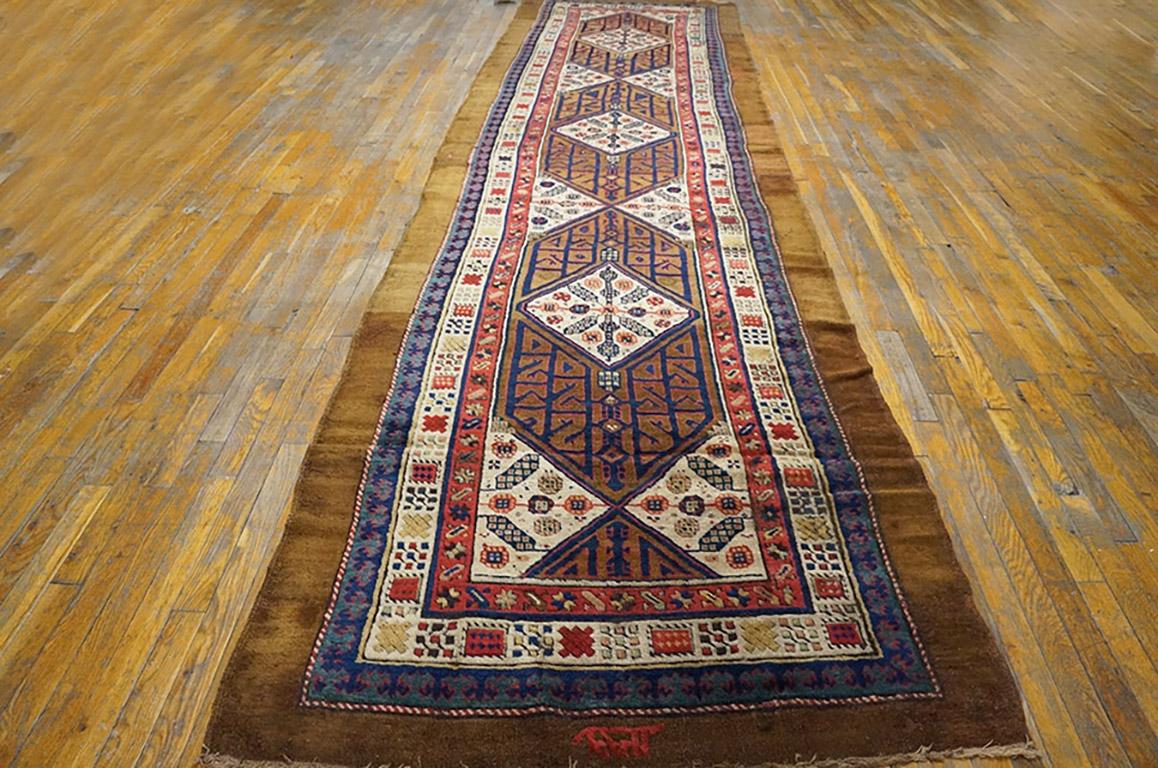 Annodato a mano Metà del XIX secolo N.W. Tappeto Persiano Serab Runner ( 4' x 15'8