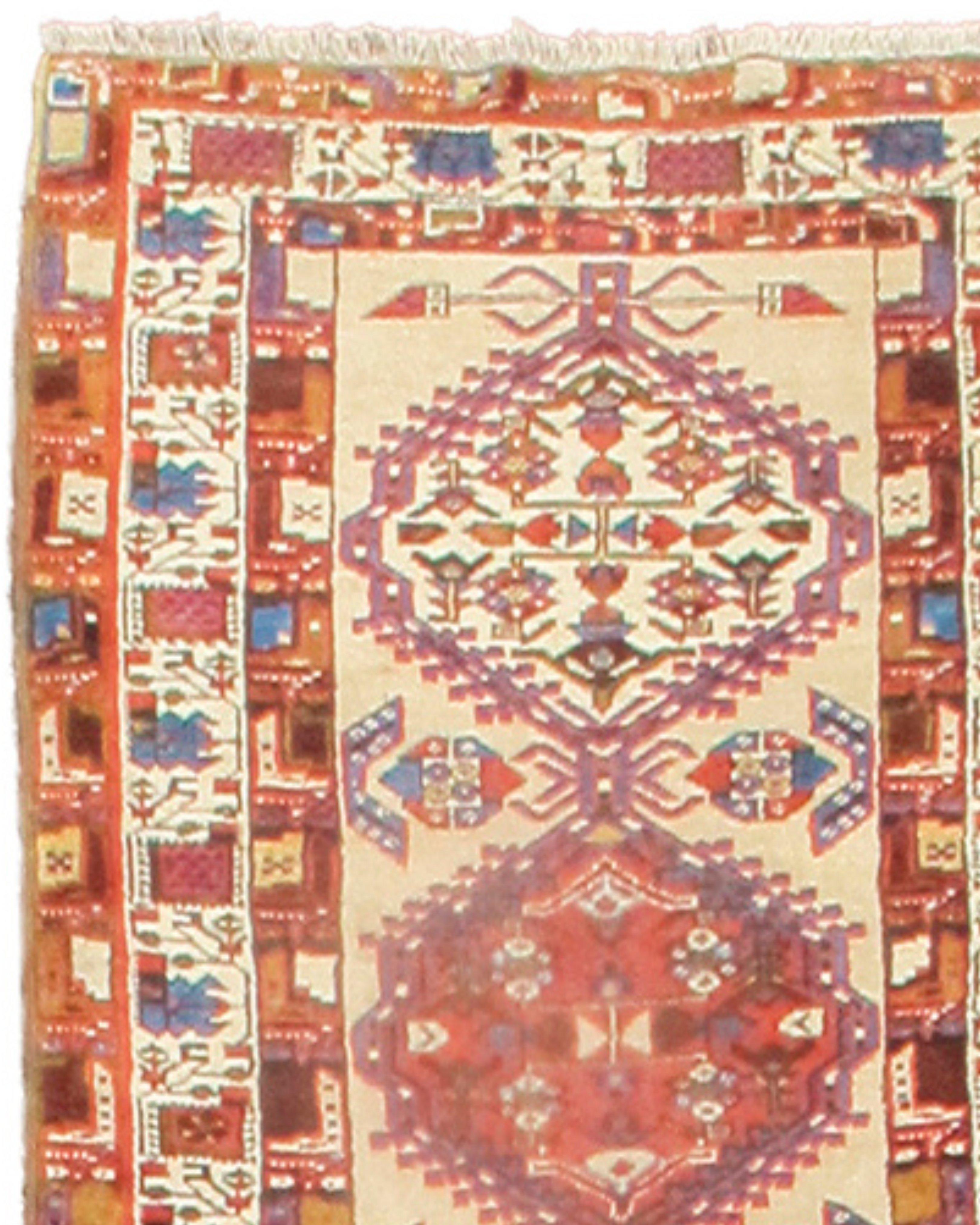 Hand-Knotted Antique Persian Serab Runner, 19th Century For Sale