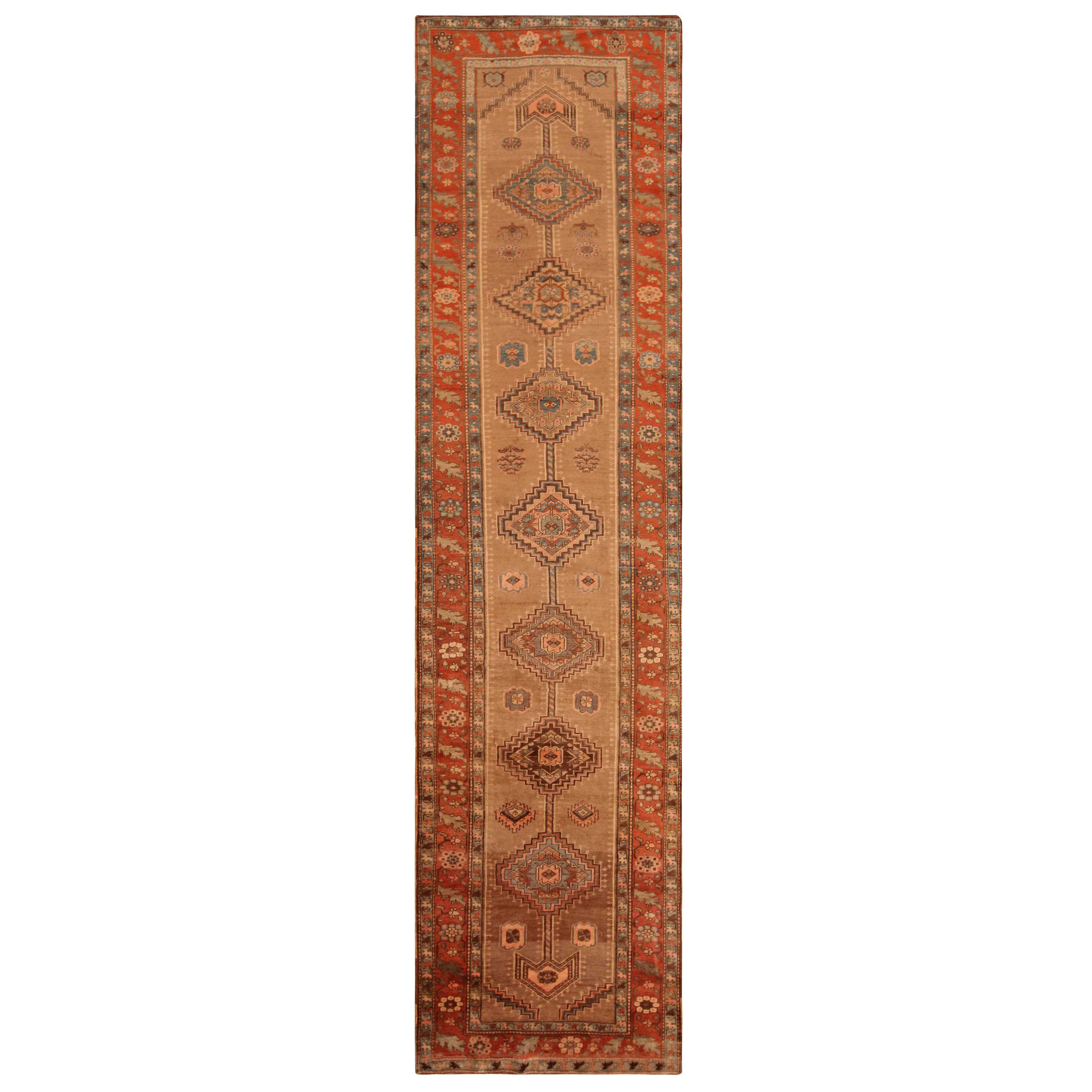 Antico runner persiano Serab. 3 ft 6 in x 13 ft 8 in
