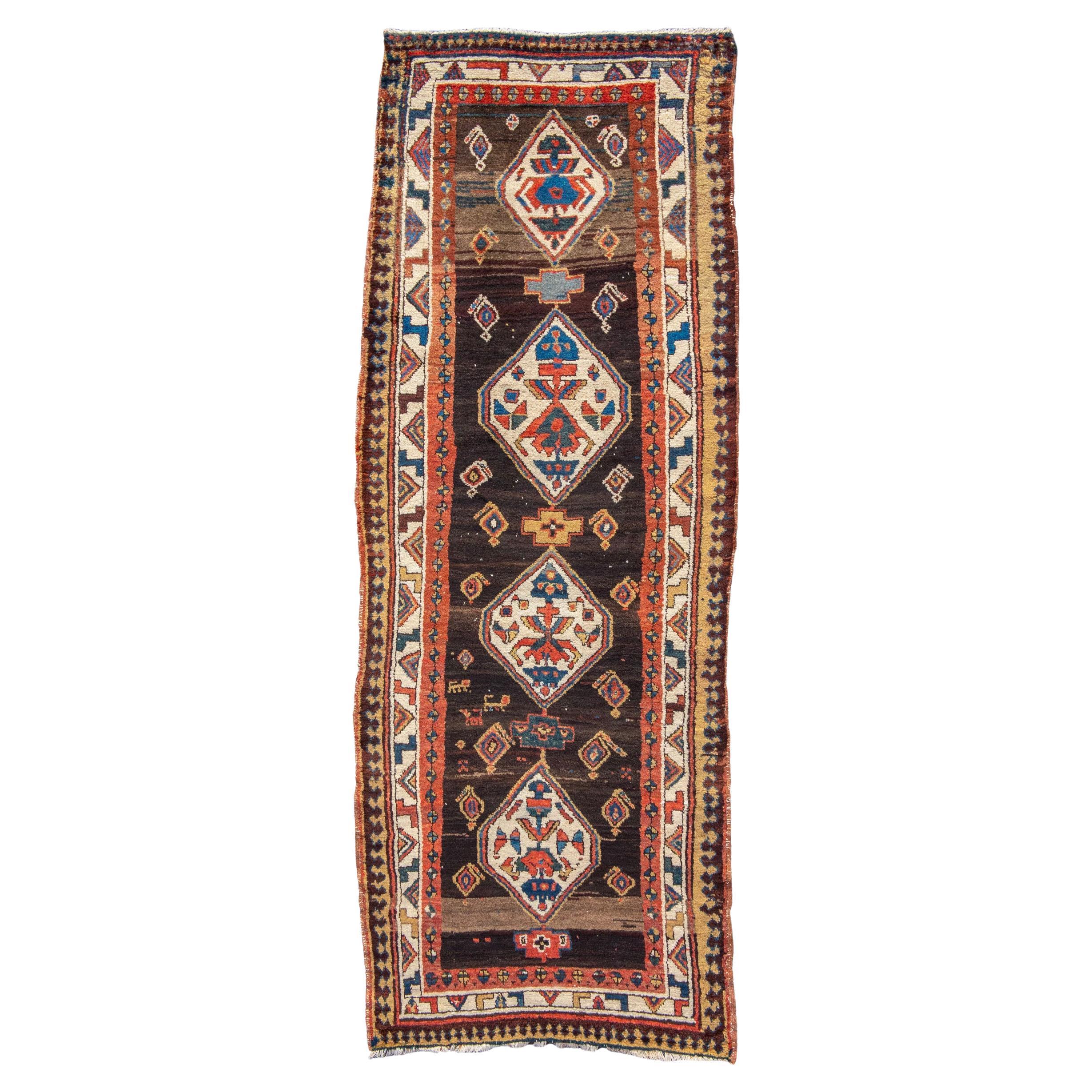 Tapis de couloir persan Serab ancien, fin du 19ème siècle