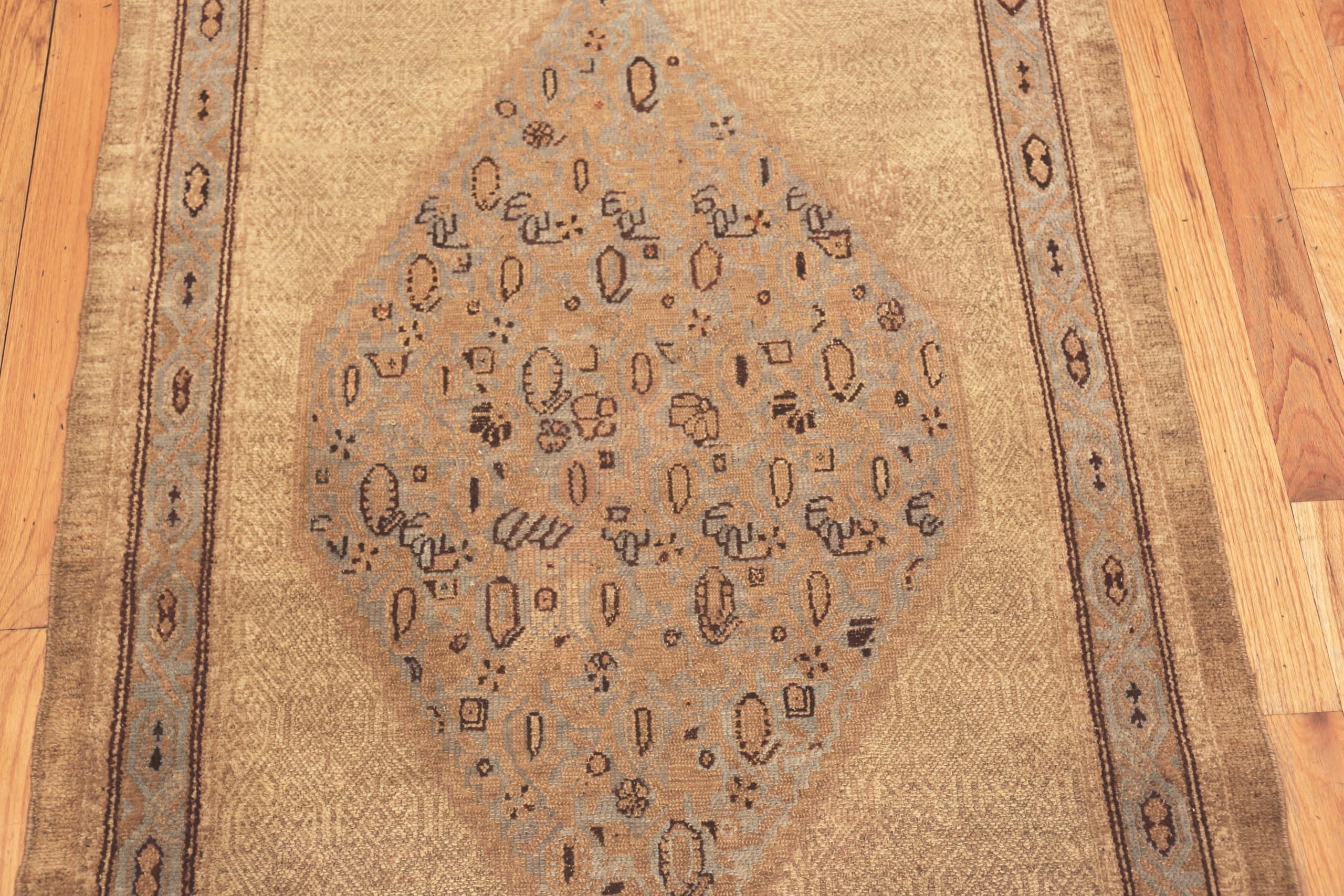 Hand-Knotted Antique Persian Serab Runner Rug. Size: 3 ft 7 in x 21 ft For Sale