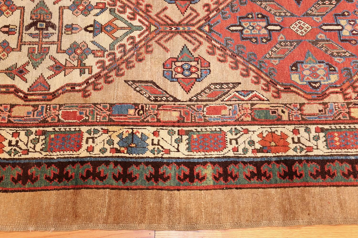 Hand-Knotted Antique Persian Serab Runner Rug. Size: 4 ft x 12 ft 10 in (1.22 m x 3.91 m)
