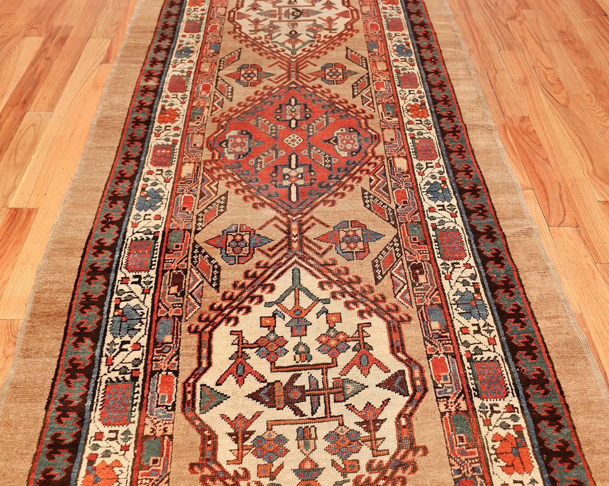 Antique Persian Serab Runner Rug. Size: 4 ft x 12 ft 10 in (1.22 m x 3.91 m) In Good Condition In New York, NY