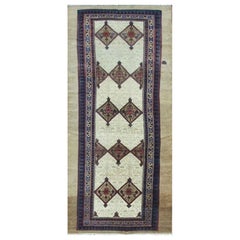 Alfombra Persa Antigua Serab/Serapi Tamaño Galería, Color Camel, 4'6" x 10'4" c-1880