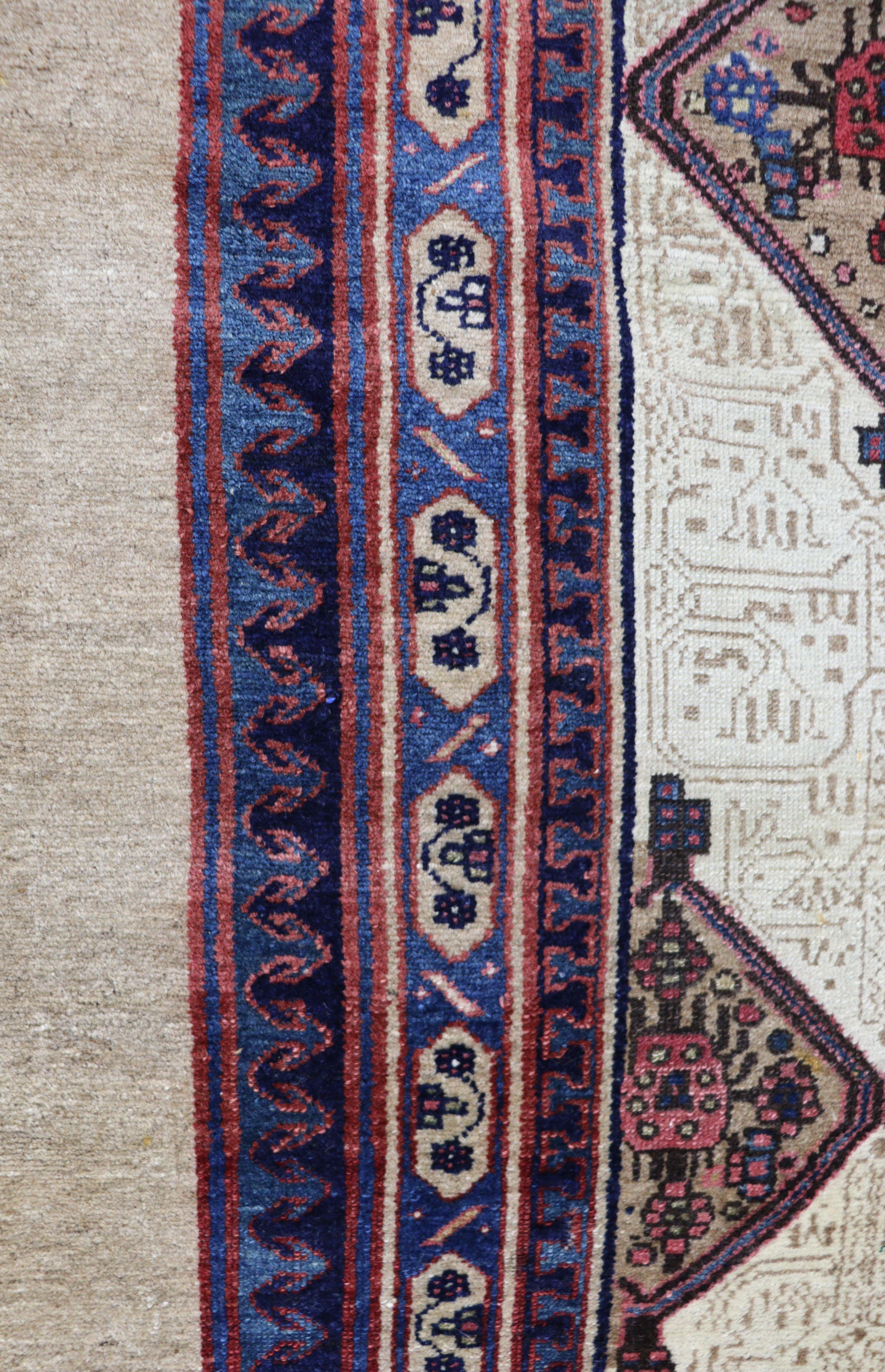 19th Century Antique Persian Serab/Serapi Gallery Size Rug, Camel Color, 4'6