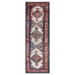 Tapis de couloir persan antique Serab/Serapi, couleur camel, vers 1880