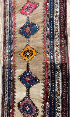 Antique Persian Serab/Serapi Runner, Camel Color, C-1900's