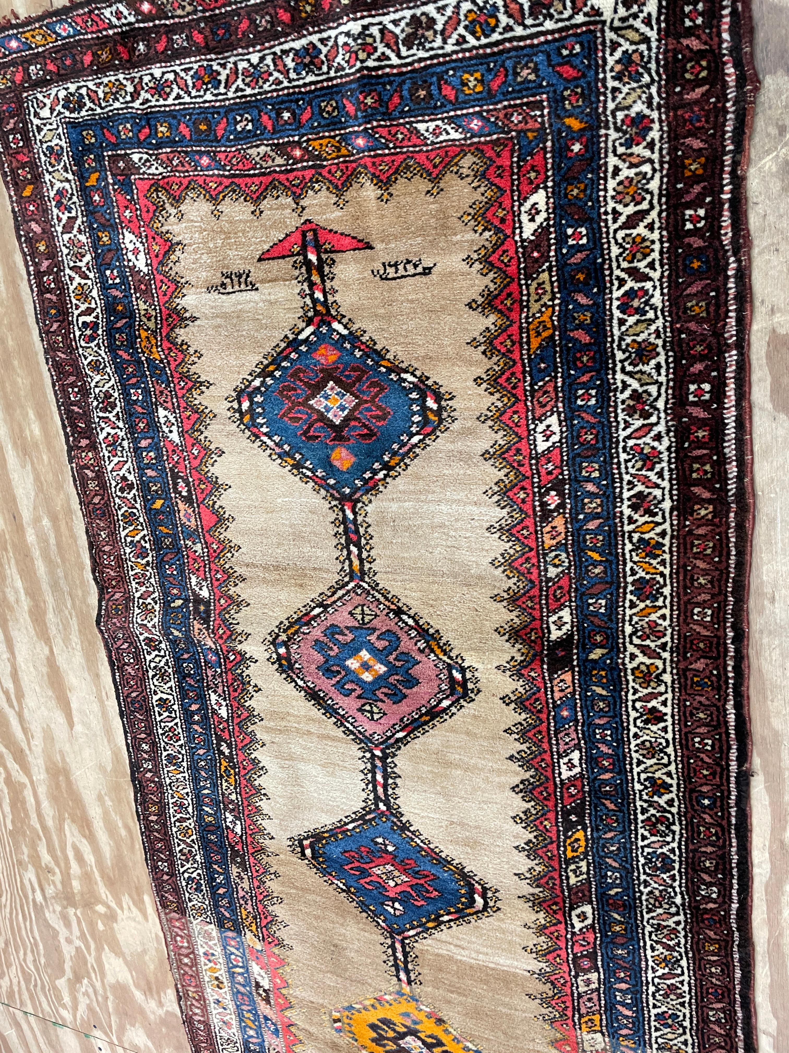 Antique Persian Serab/Serapi Runner, Camel Color, C-1900's For Sale 3