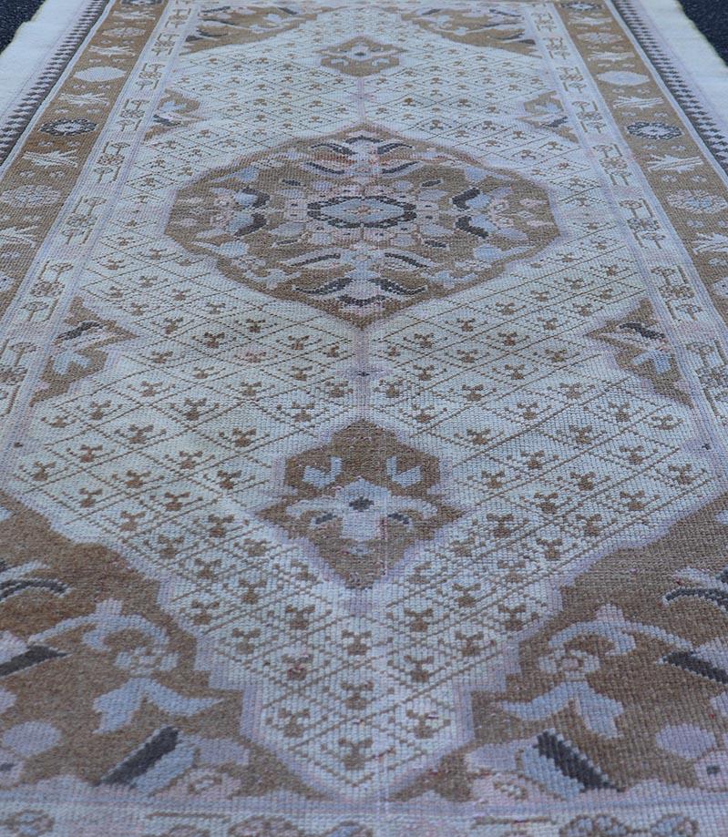 Antique Persian Serab Small Rug in Brown, Tan and Neutrals For Sale 5