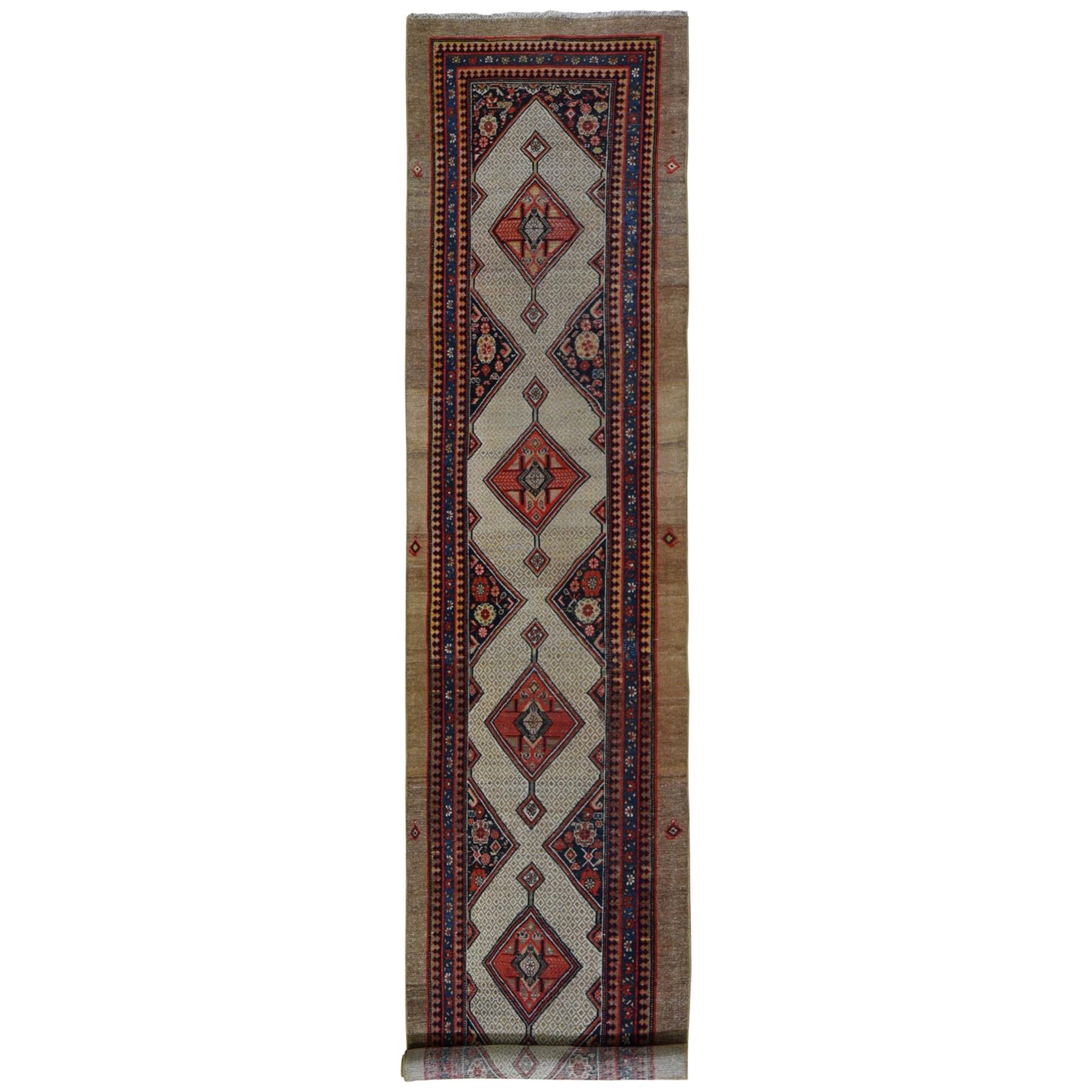 Antique Persian Serab Wide Extra Large Runner Even Wear Oriental Rug For Sale