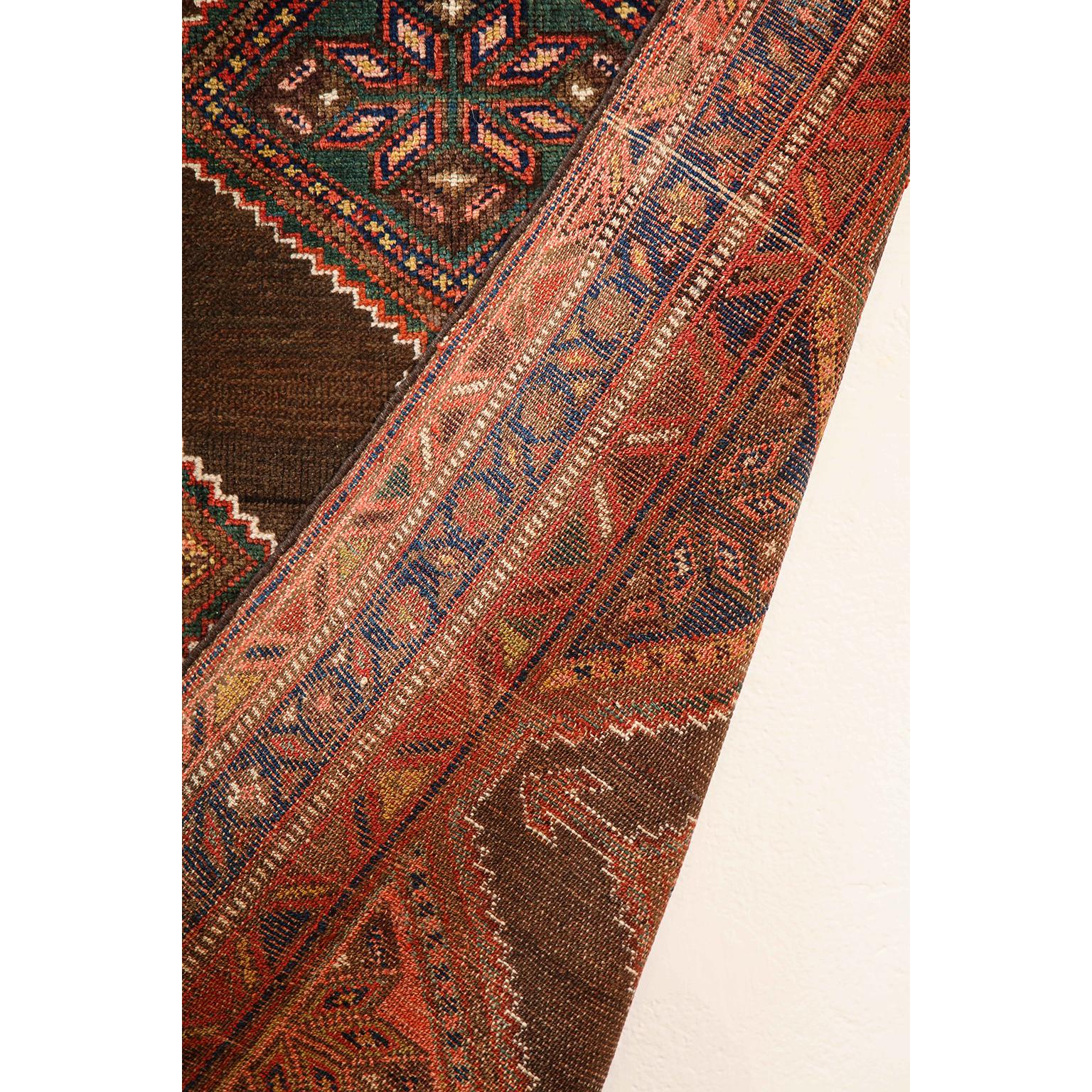 Antique 1900s  Wool Persian Seraband Rug, 3' x 6' For Sale 5