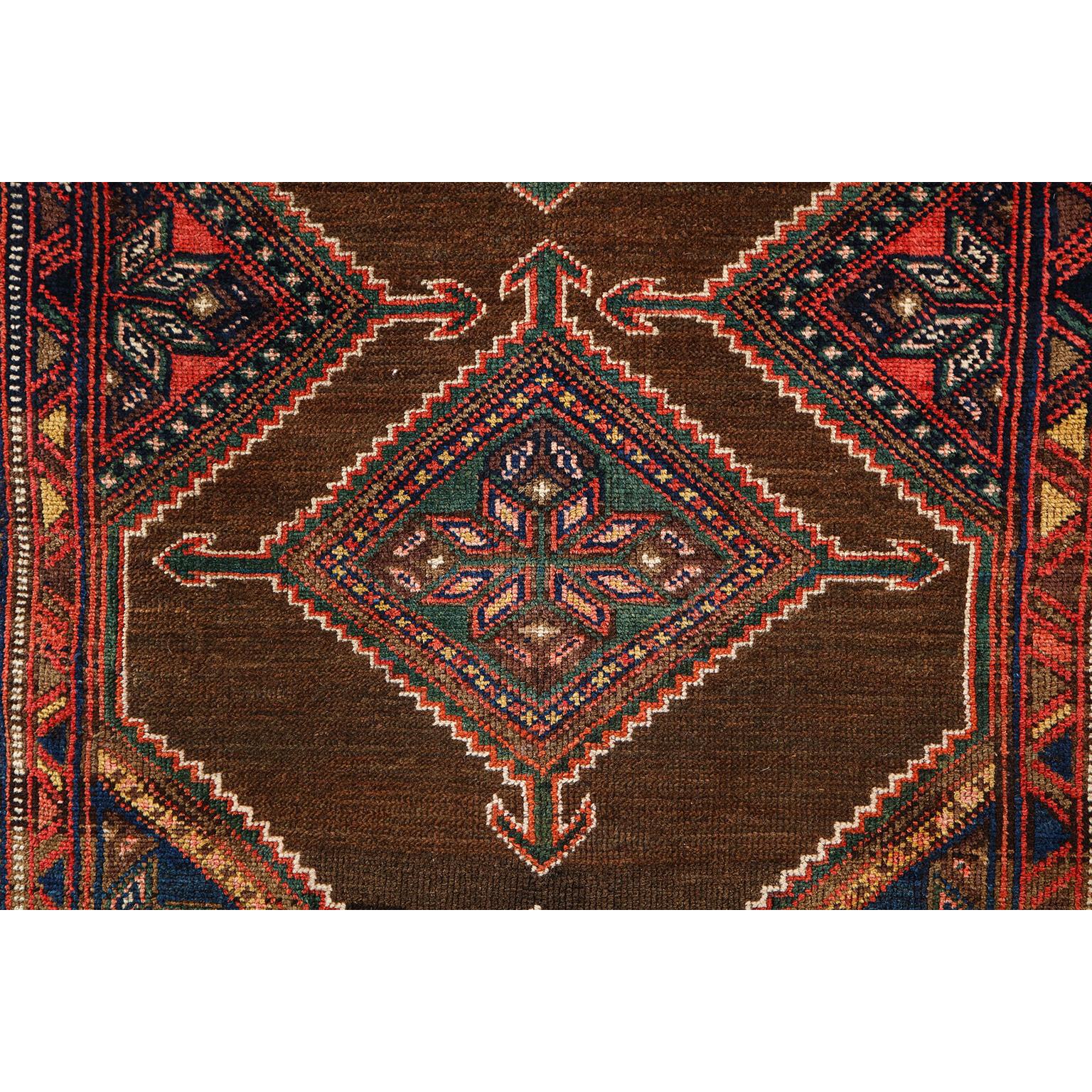 Antique 1900s  Wool Persian Seraband Rug, 3' x 6' In Good Condition For Sale In New York, NY