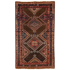 Antique 1900s  Wool Persian Seraband Rug, 3' x 6'