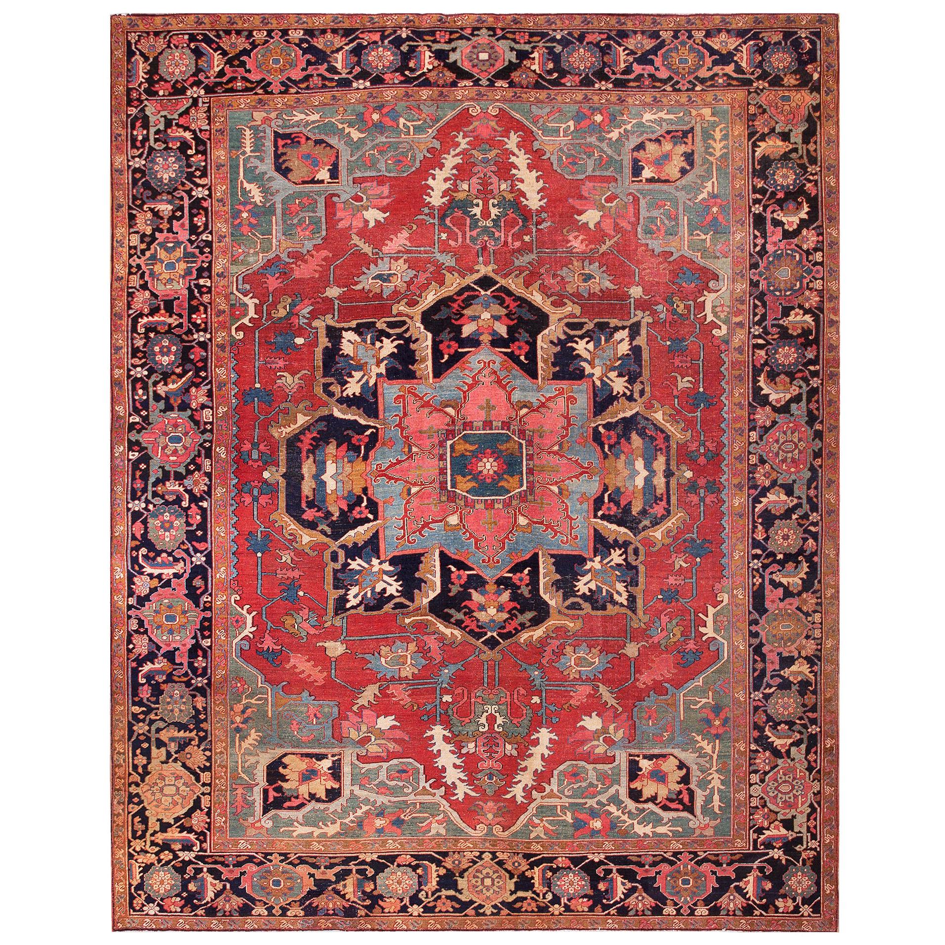 19th Century N.W. Persian Serapi Carpet ( 10' x 12'9" - 305 X 388 ) For Sale