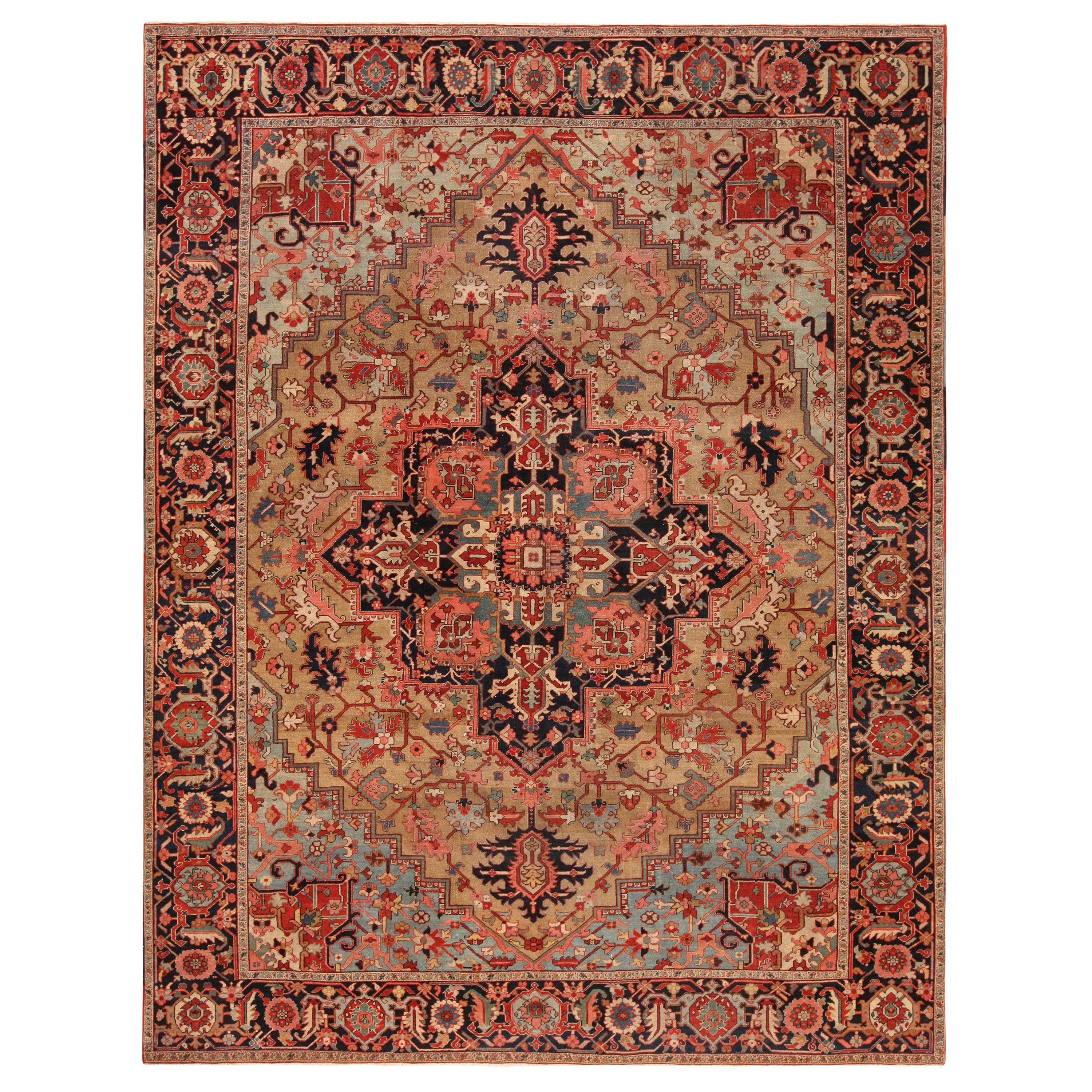 Tappeto antico persiano Serapi. 9 ft 4 in x 12 ft 1 in