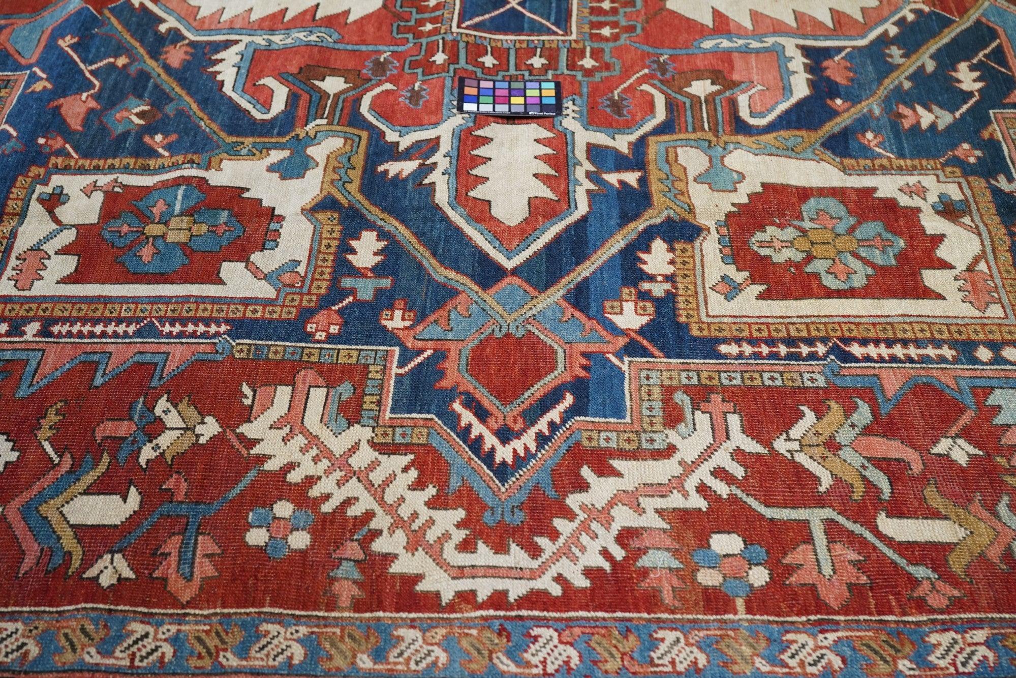 Wool Antique Persian Serapi Area Rug For Sale
