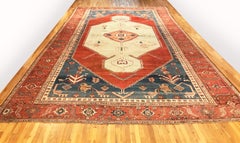Tapis persan ancien Serapi Bakshaish Oriental, de grande taille avec des couleurs douces