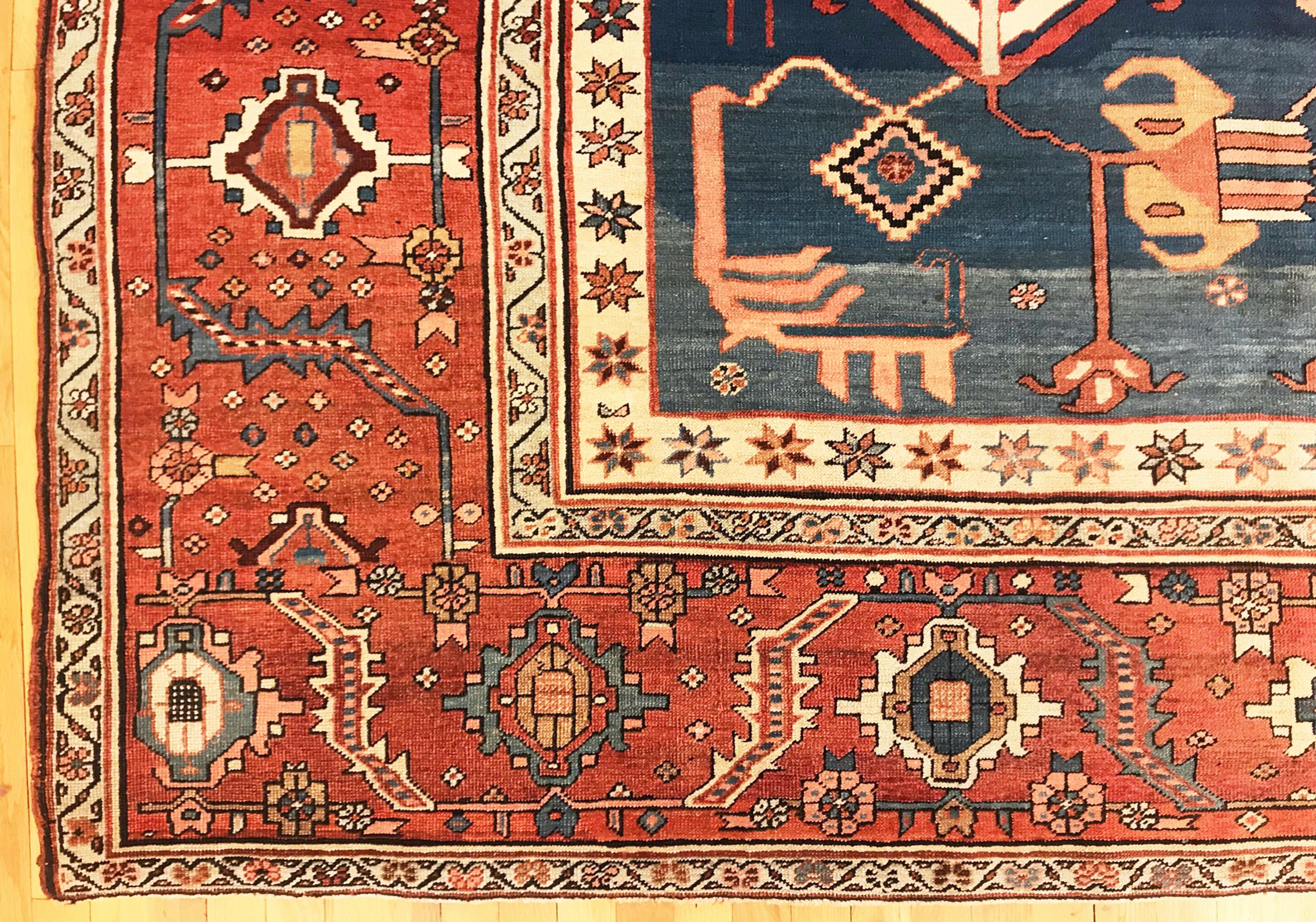 Antiker persischer Serapi Bakshaish Oriental Teppich in großer Größe mit weichen Farben, antik (Persisch) im Angebot