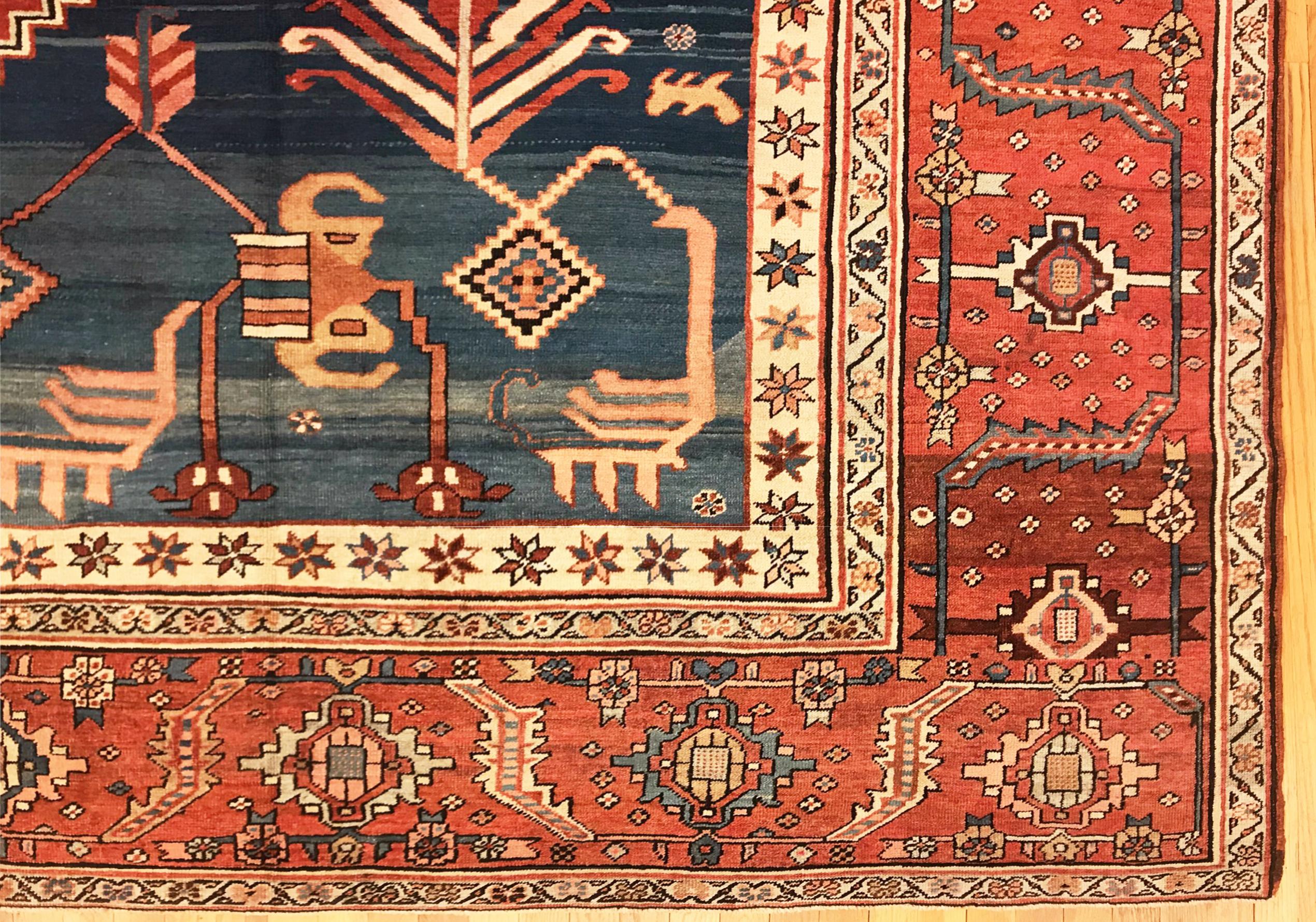 Antiker persischer Serapi Bakshaish Oriental Teppich in großer Größe mit weichen Farben, antik (Handgeknüpft) im Angebot
