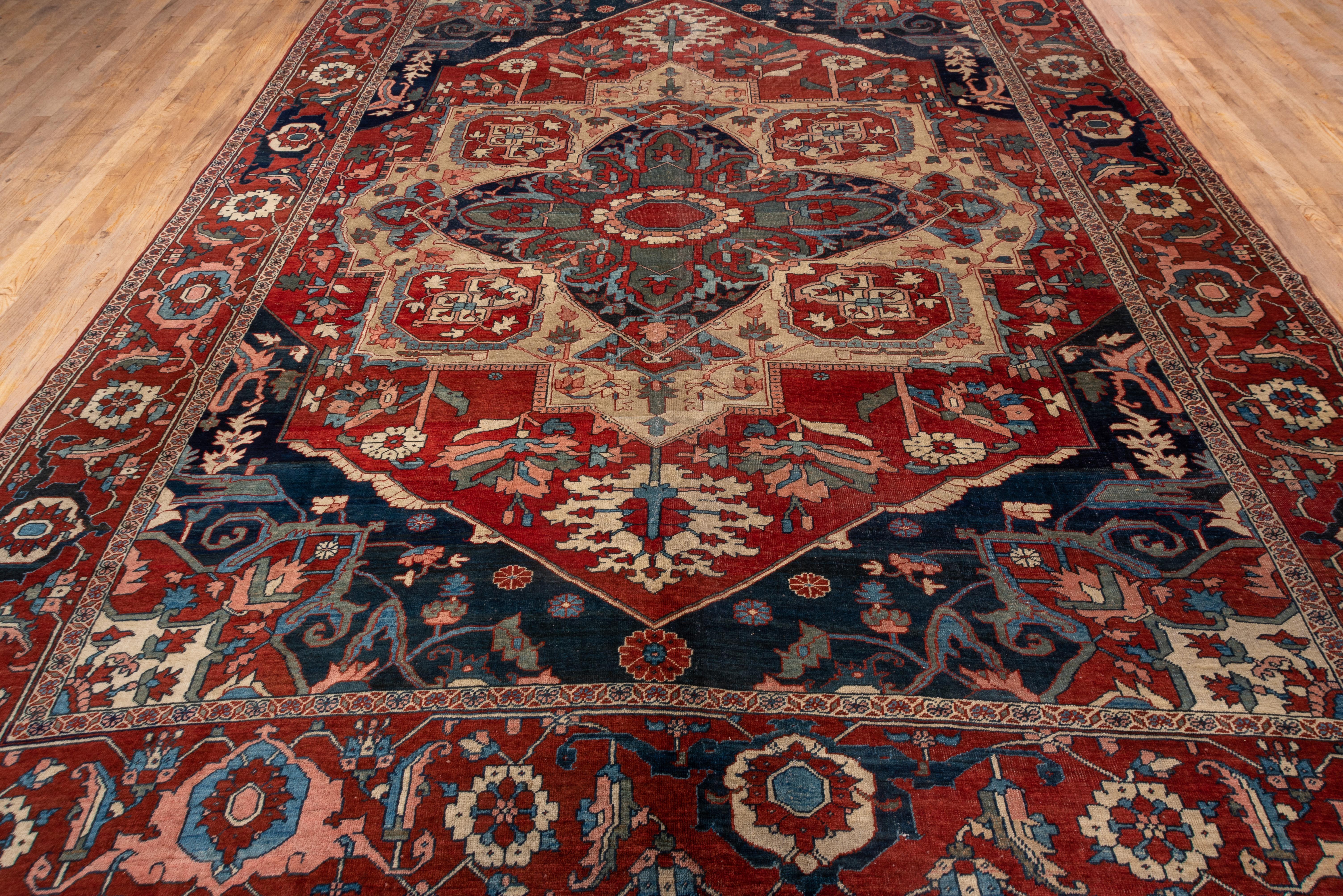 Hand-Knotted Antique Persian Serapi Carpet, circa 1900s