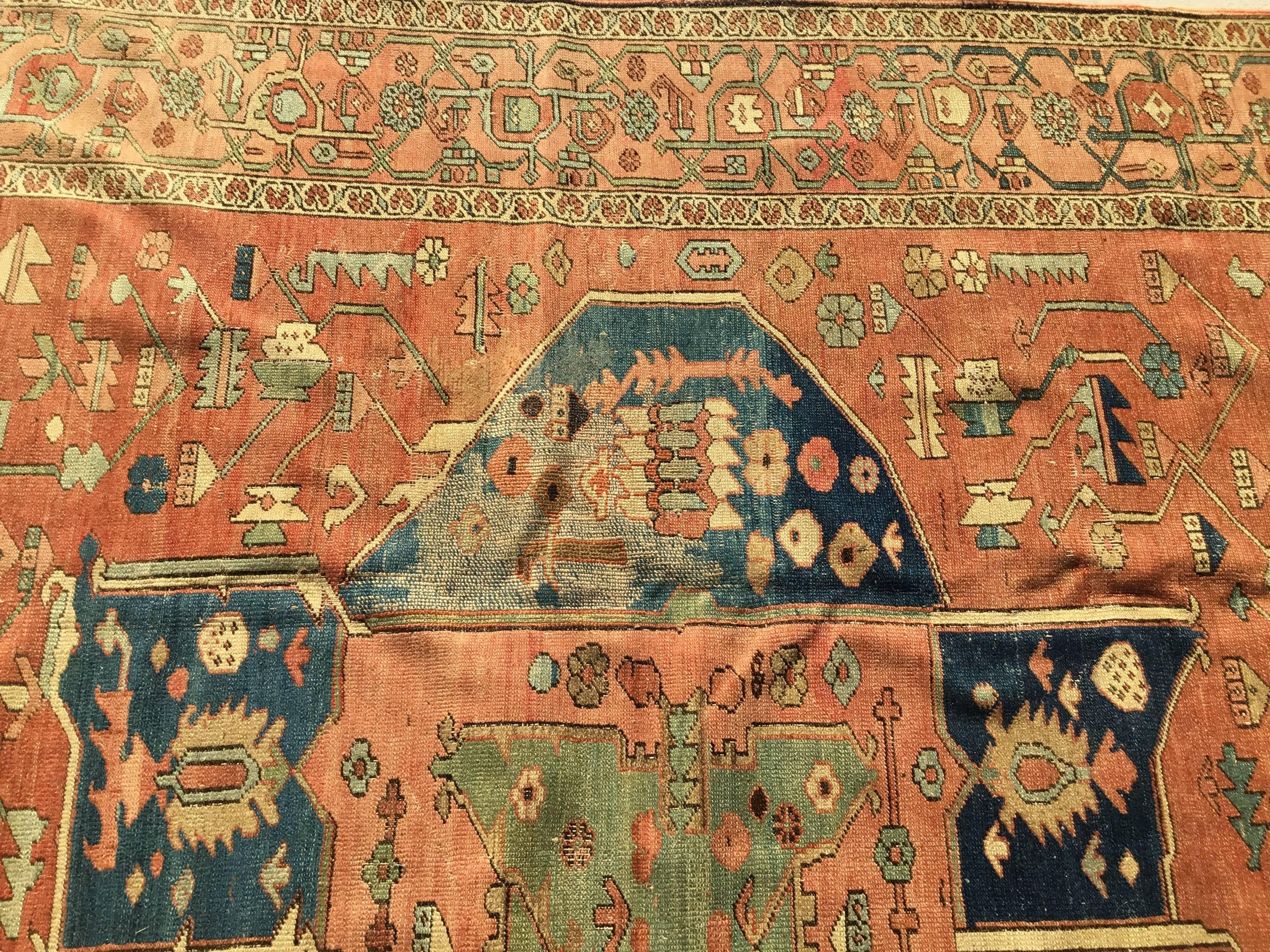 Antique Persian Serapi Carpet 7