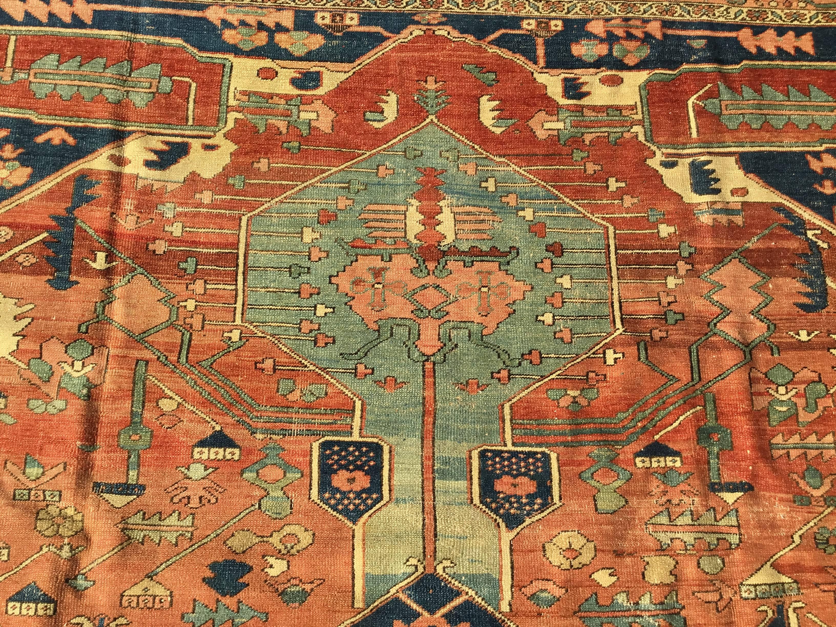 Antique Persian Serapi Carpet 9