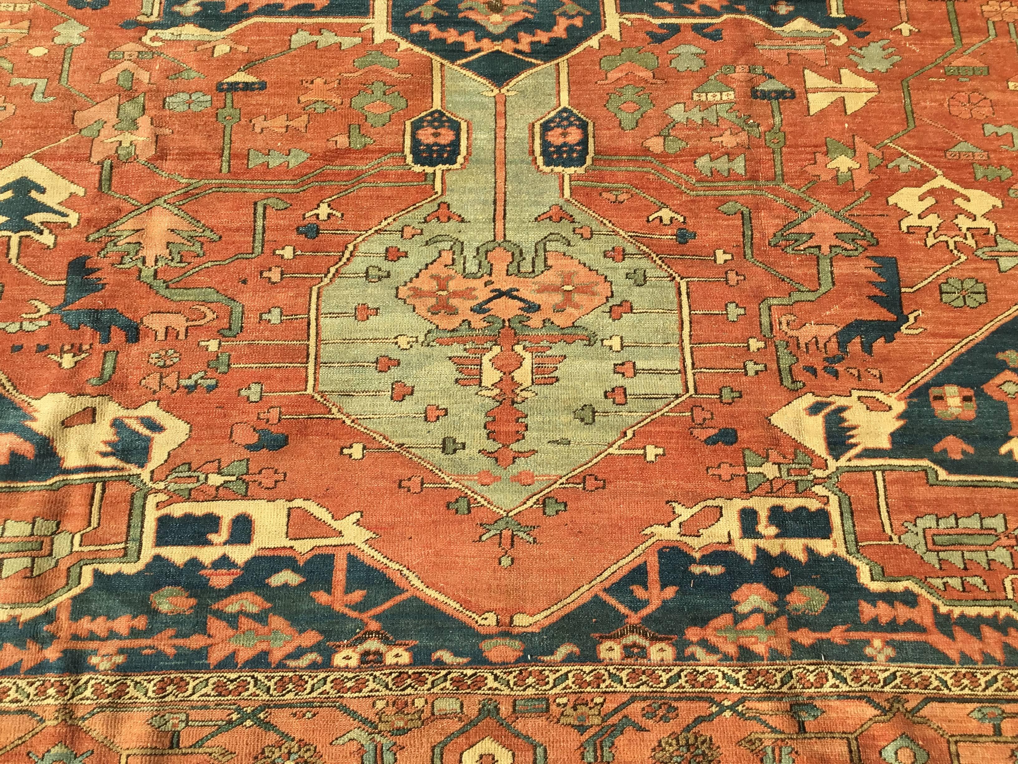 Antique Persian Serapi Carpet 10