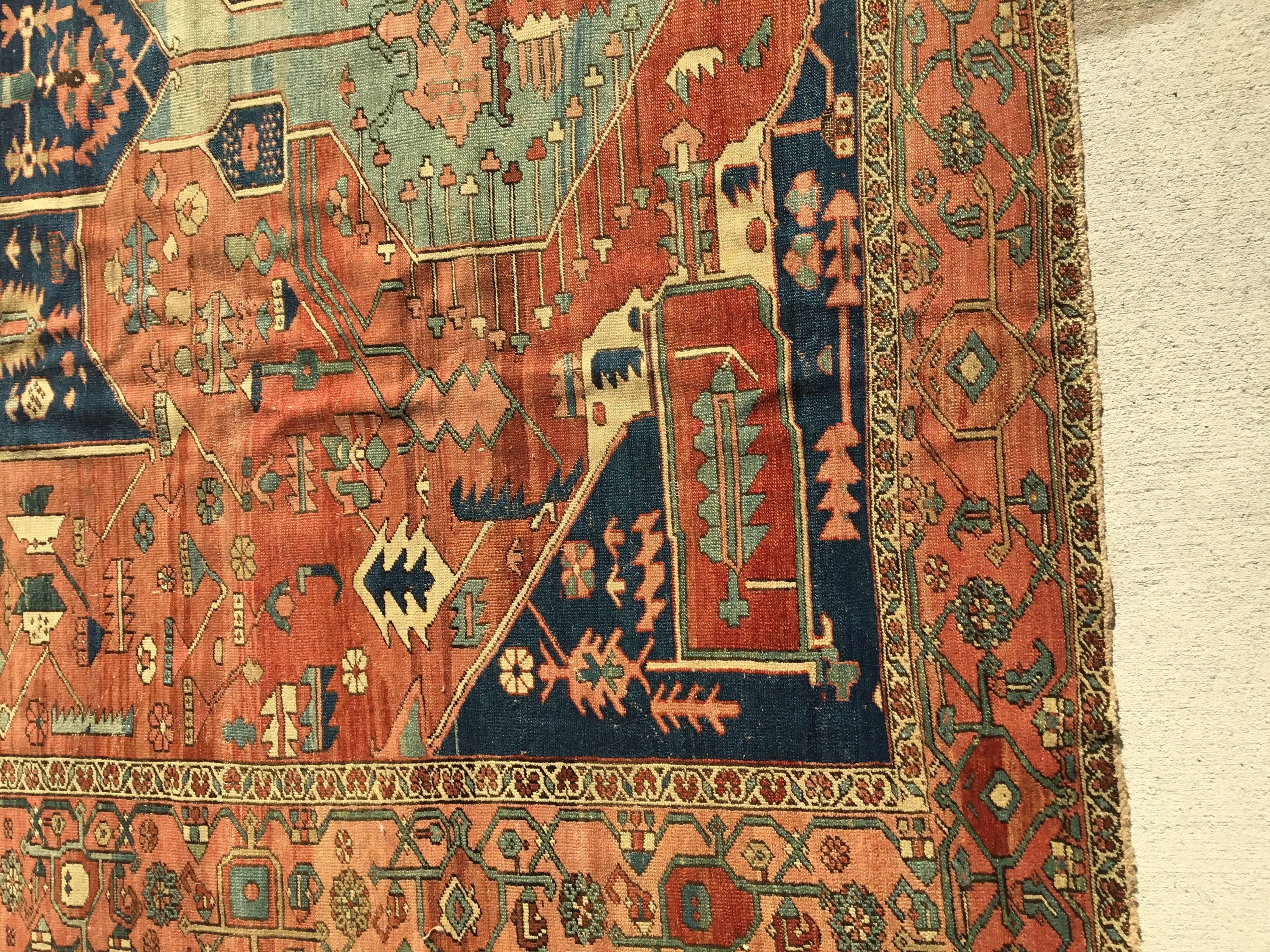Antique Persian Serapi Carpet 14
