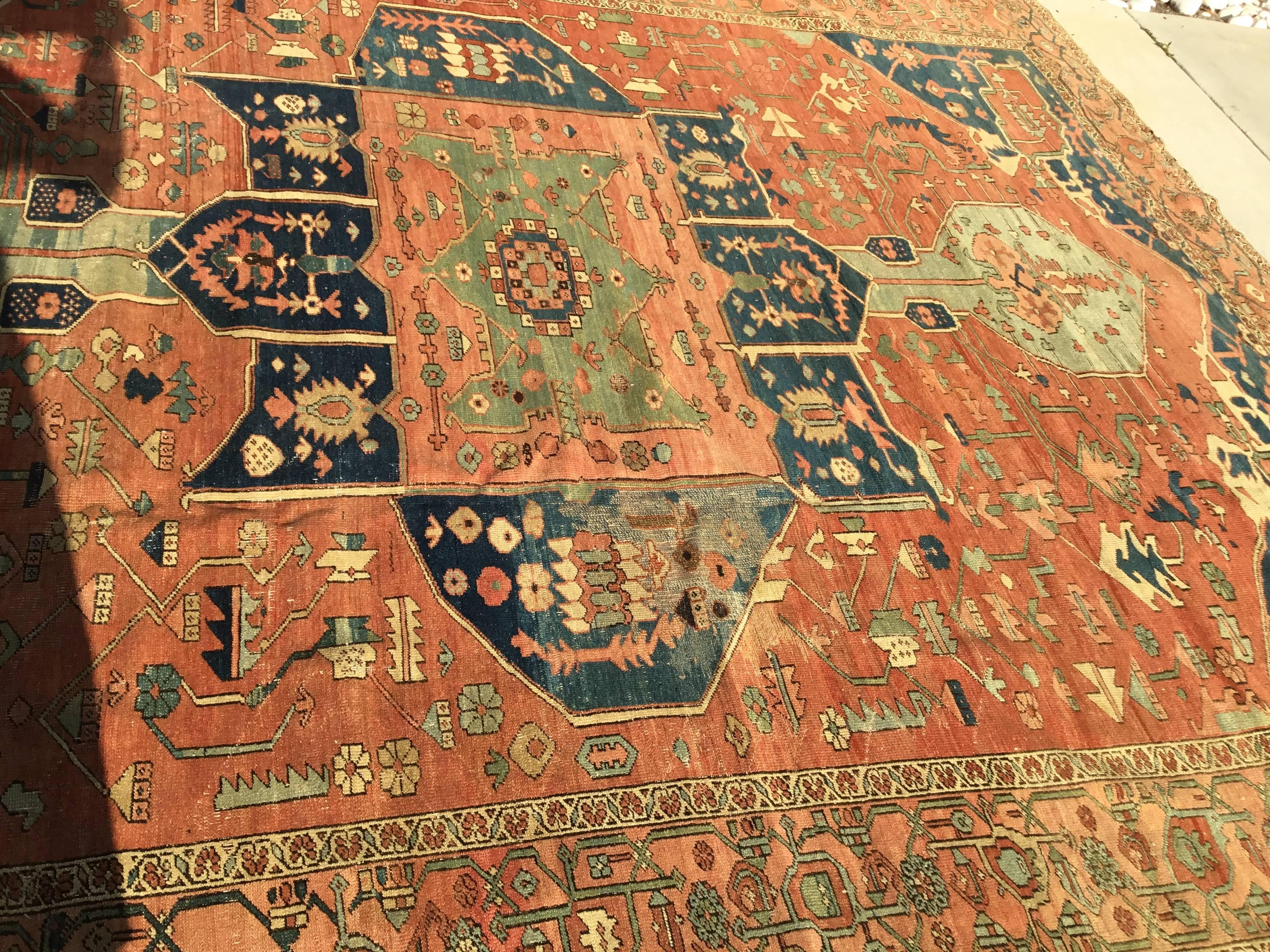 Antique Persian Serapi Carpet 15
