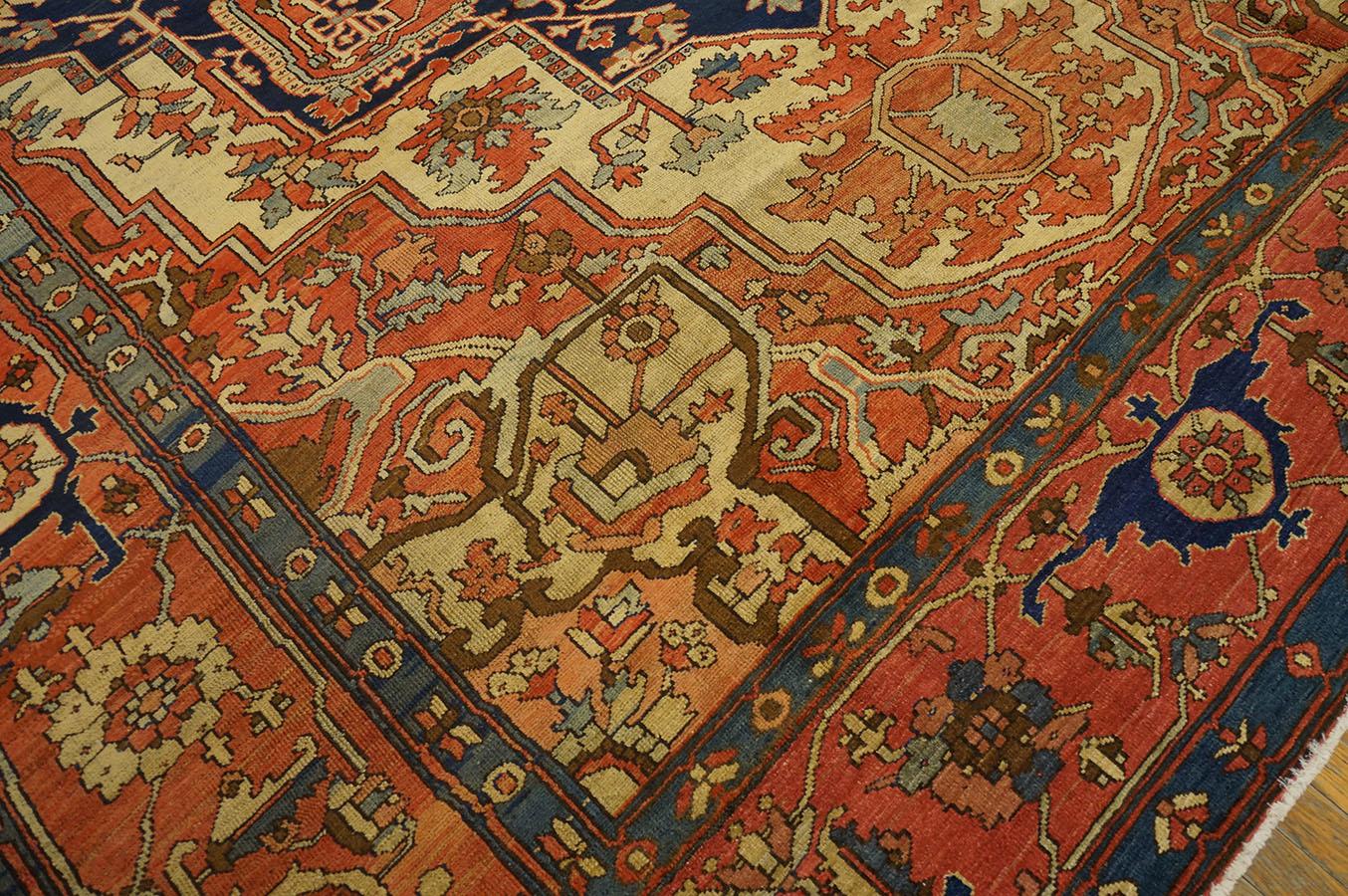 Late 19th Century Antique Persian Serapi Rug 9' 7