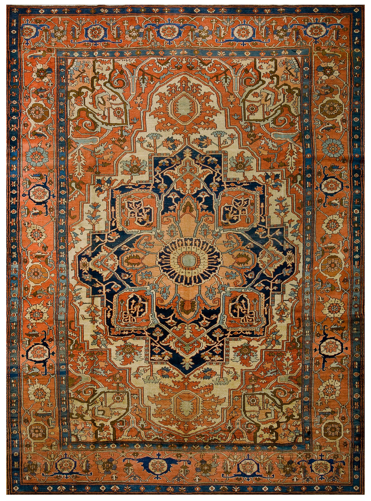 Antiker persischer Serapi-Teppich 9' 7"" x 13' 4" im Angebot