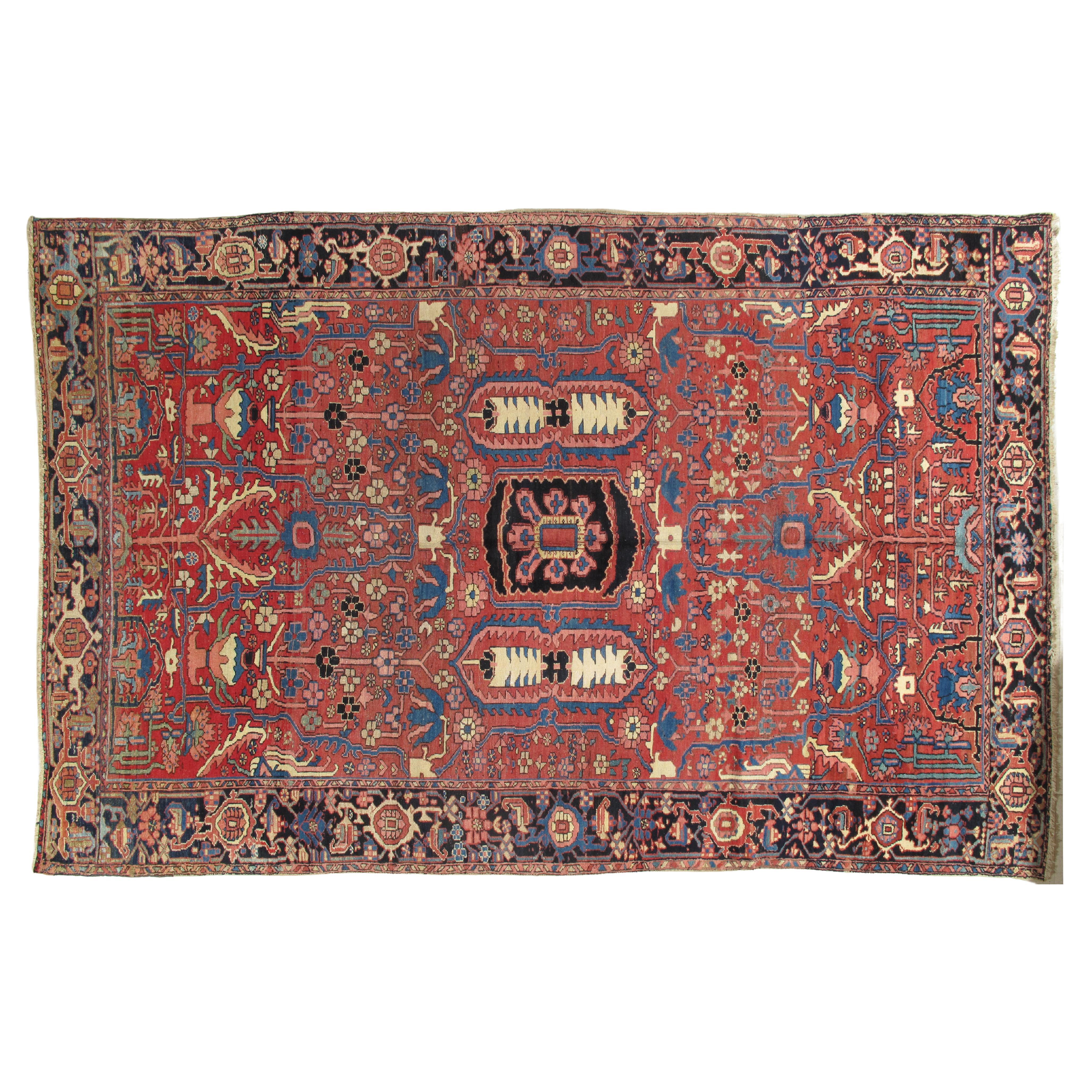 Antique Persian Silk Kashan Rug, Handmade Oriental Rug, Ivory, Purple