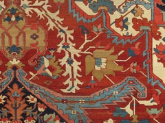 Alfombra Persa Serapi Antigua, Alfombra Oriental de Lana Hecha a Mano Marfil, Óxido