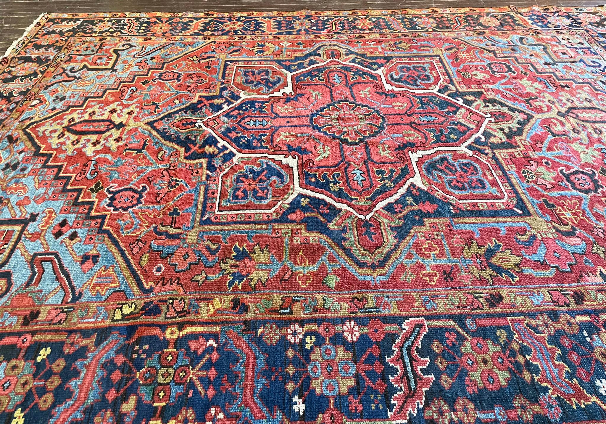 Wool Antique Persian Serapi/Heriz c-1880