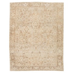 Antiguo Persa Serapi Heriz  Tonos neutros de tierra  Floral de lana anudado a mano