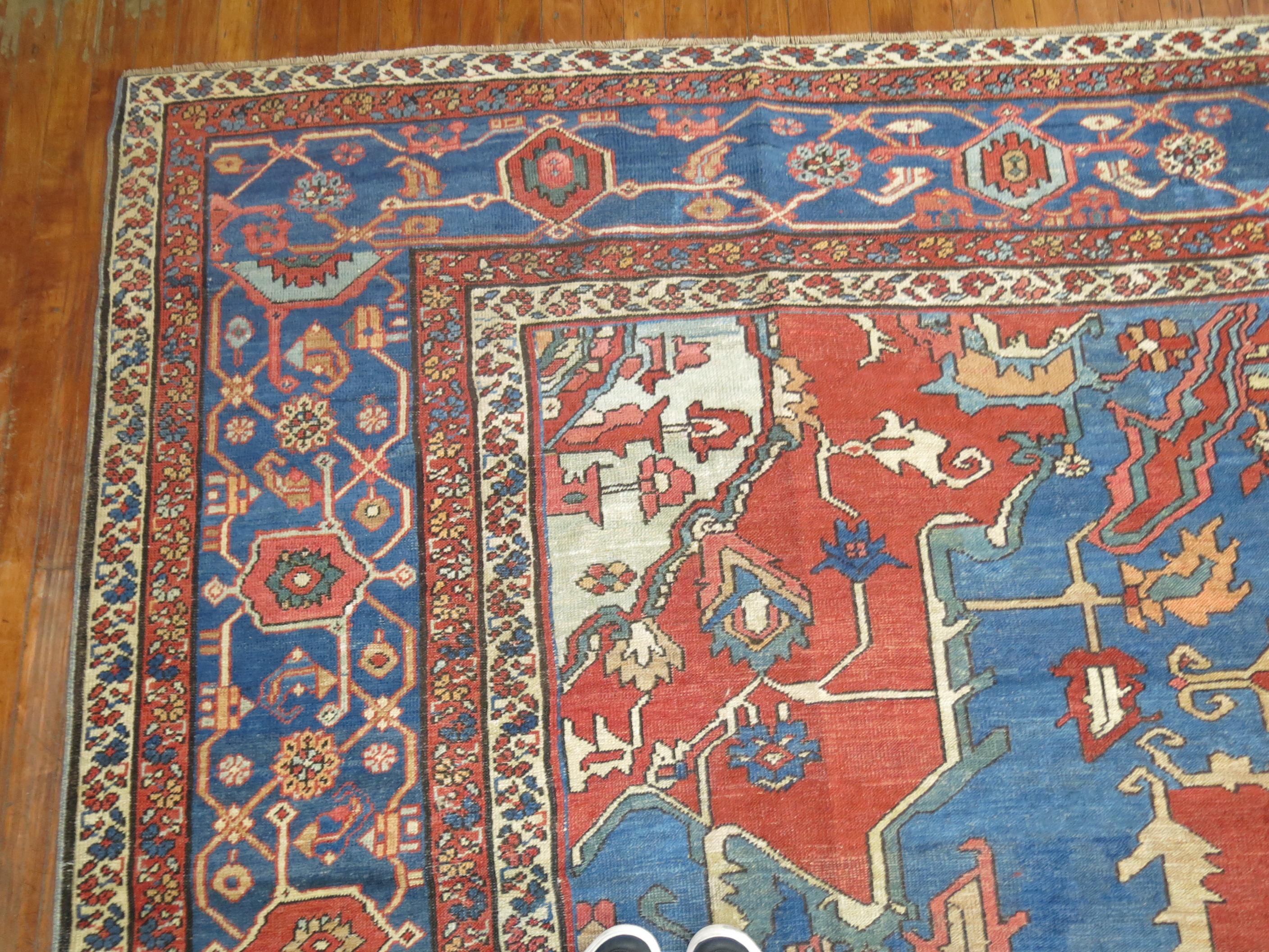 Antique Persian Serapi Heriz Rug For Sale 5