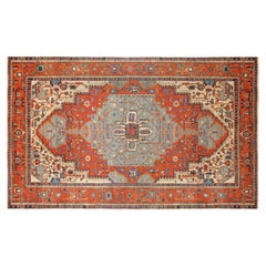 Antique Persian Serapi Oriental Carpet, in Large Size, with Central Medallion