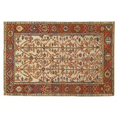 Antique Persian Serapi Oriental Carpet, in Small Size, with Symmetrical Design