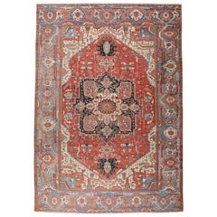 Antique Persian Serapi Oversize Rug