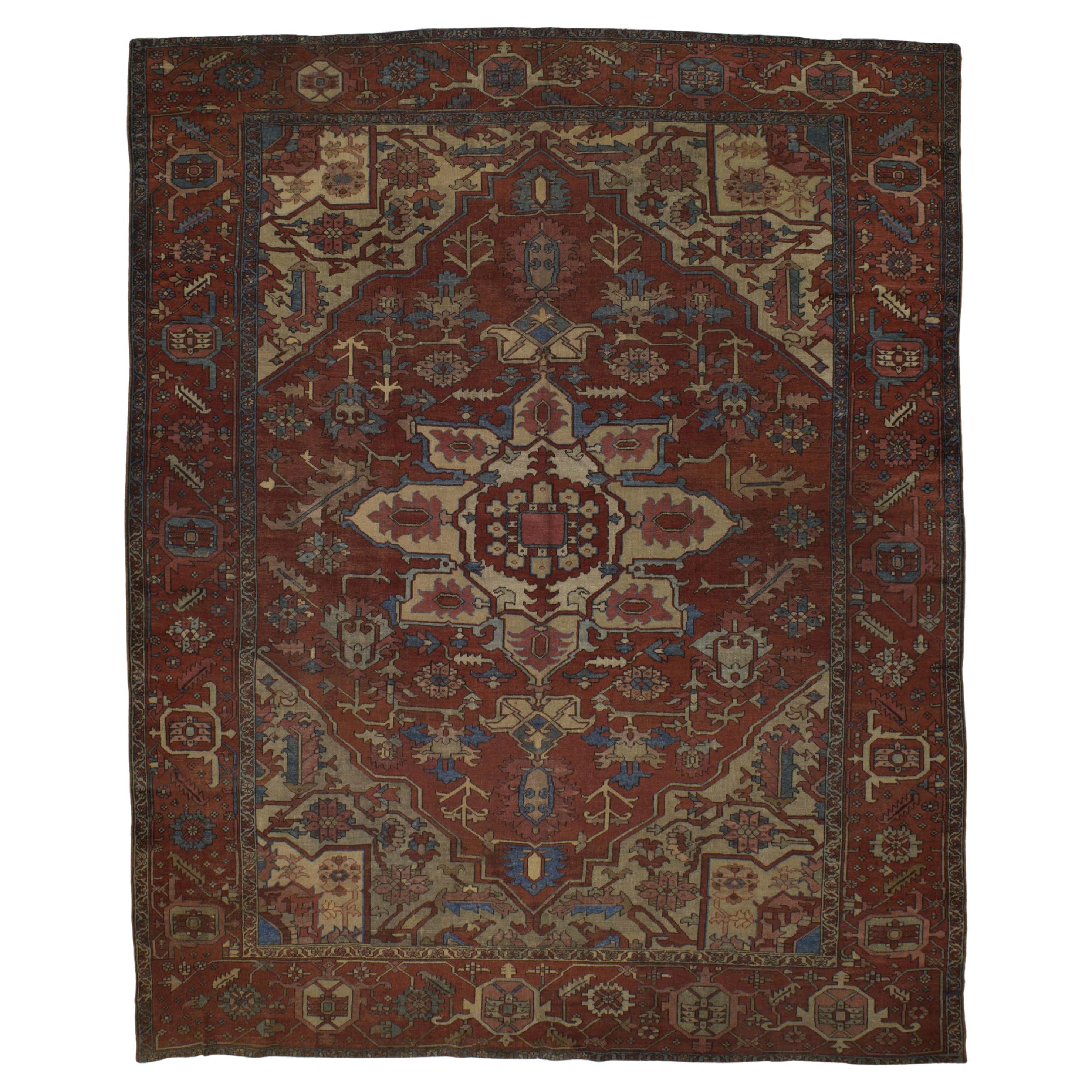Antique Persian Serapi Rug 10’4” x 12’0"