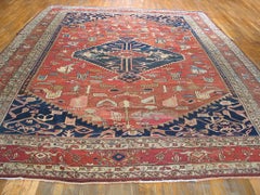 Fin du 19ème siècle N.W. Tapis Persan Serapi ( 11''5"" x 14''5"" - 350 x 440 )