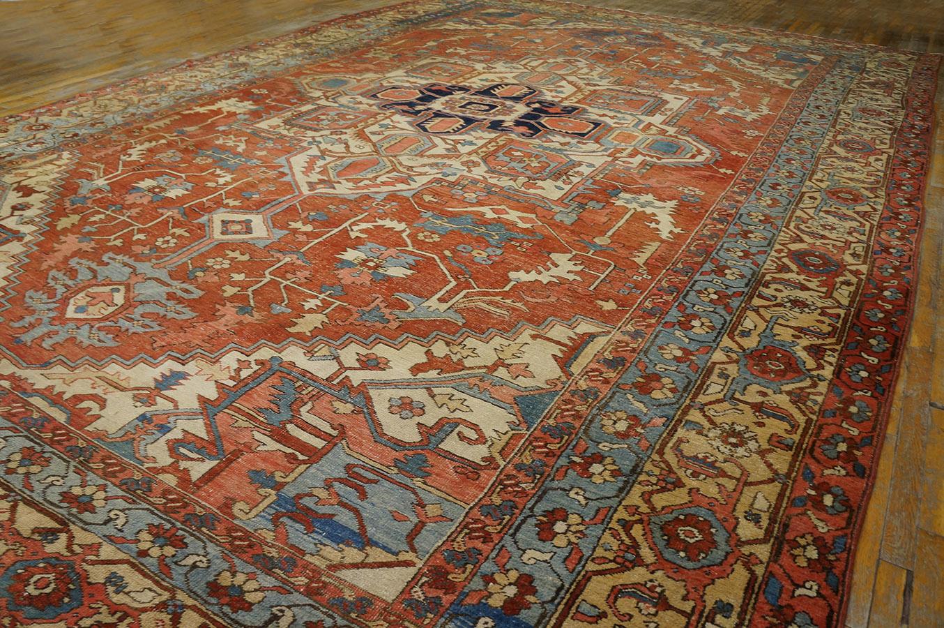 Late 19th Century Persian Serapi Carpet ( 12' x 18' - 366 x 548 cm ) For Sale 9