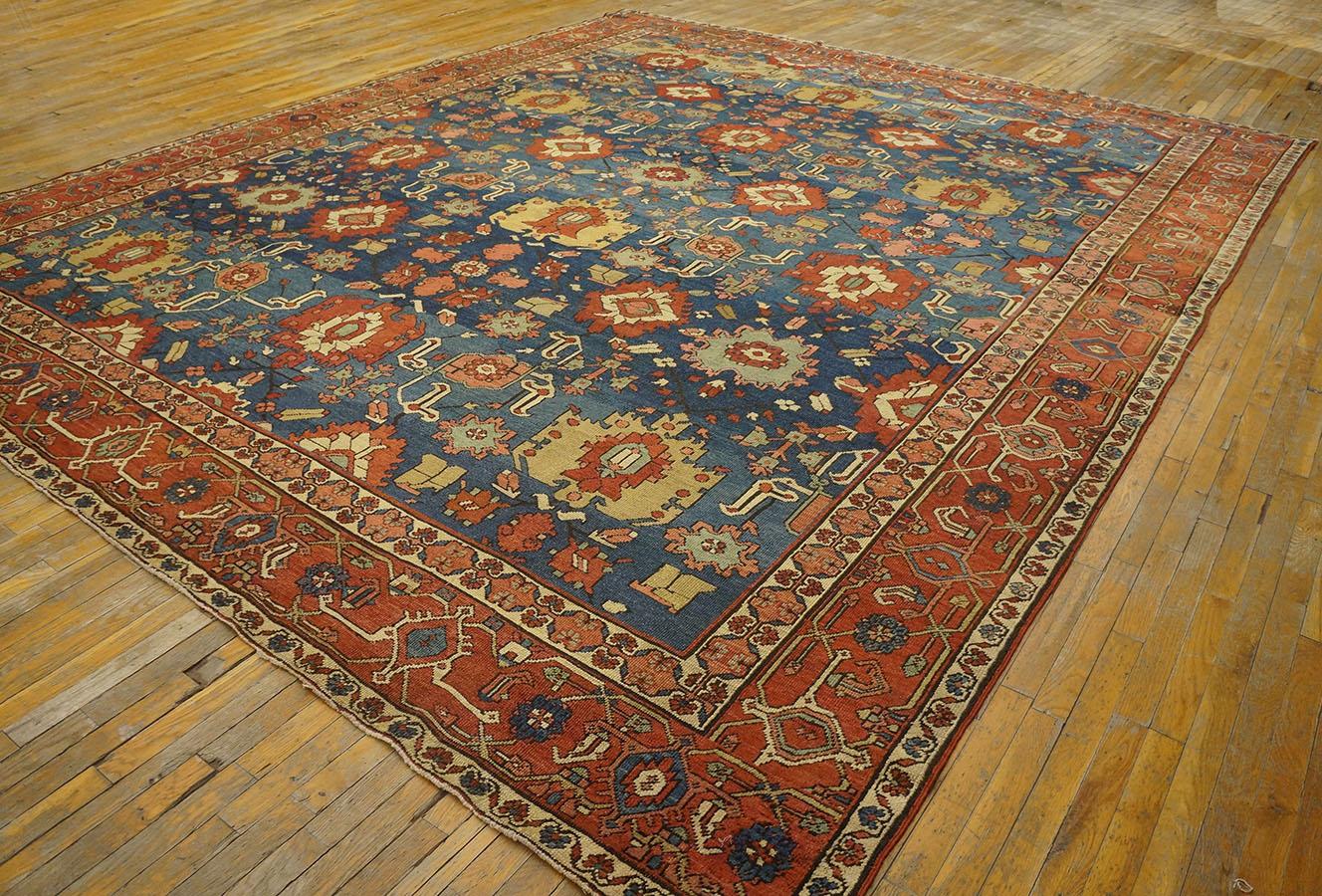 Hand-Knotted Late 19th Century N.W. Persian Serapi Carpet (12' x 14' 6