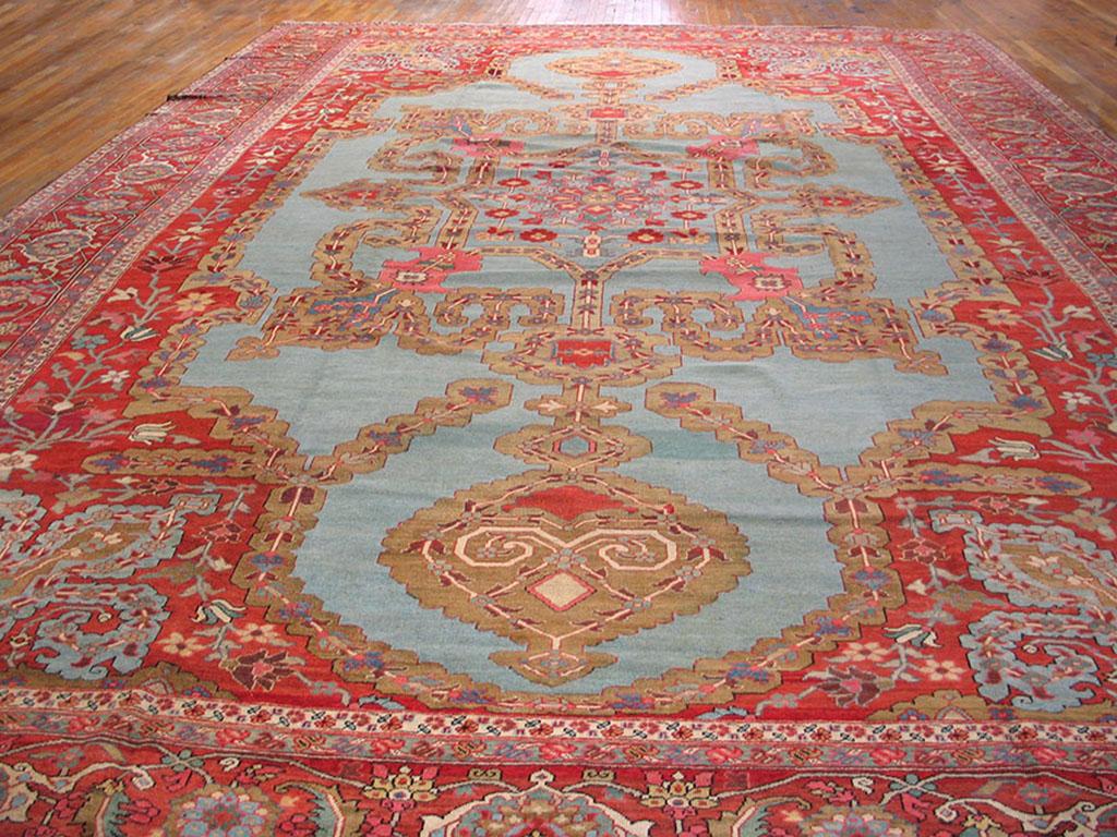 Hand-Knotted 19th Century N.W. Persian Serapi Carpet ( 14' x 20' - 426 x 610 ) For Sale