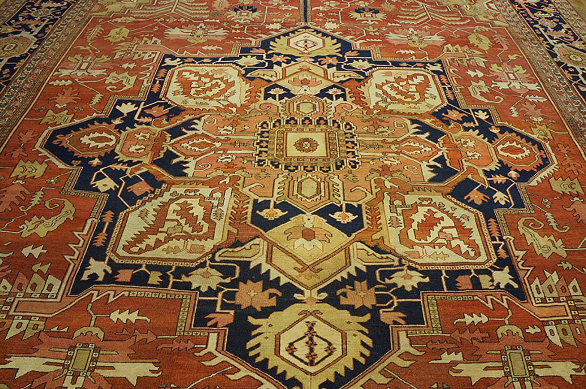 Wool 19th Century NW Persian Serapi Carpet ( 15' x 22' - 457 x 670 cm ) For Sale