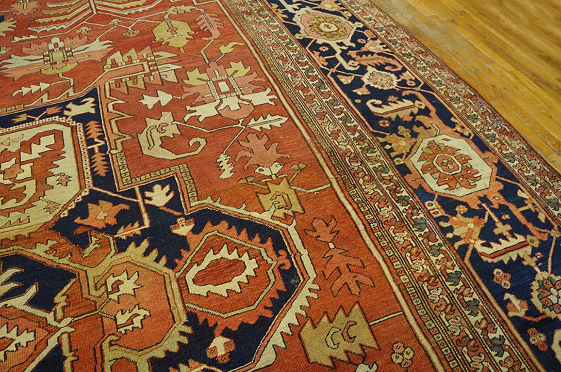 19th Century NW Persian Serapi Carpet ( 15' x 22' - 457 x 670 cm ) For Sale 1