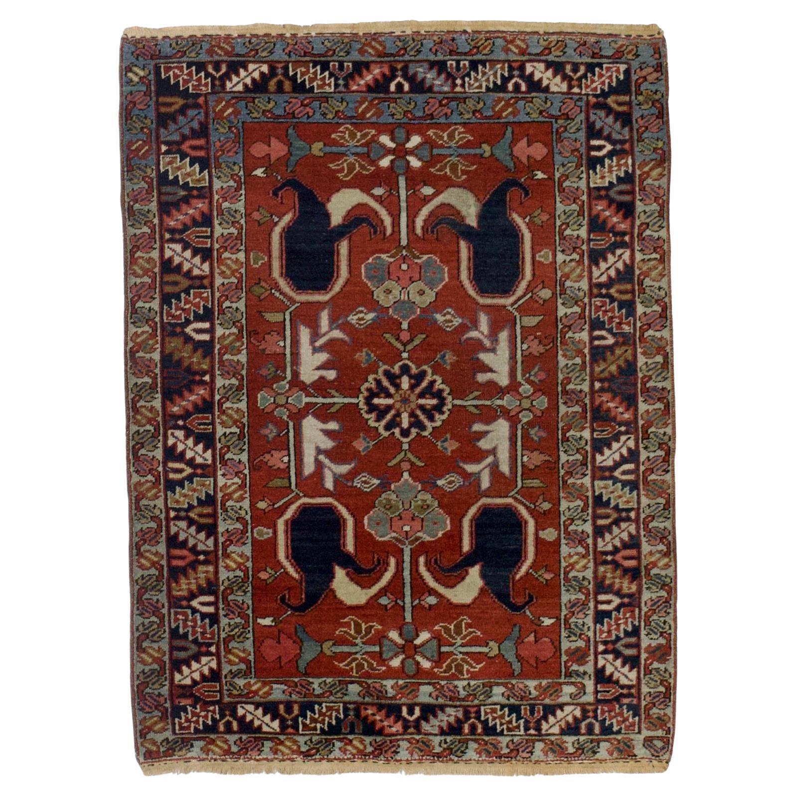Tapis persan antique Serapi 3'4" x 4'6"