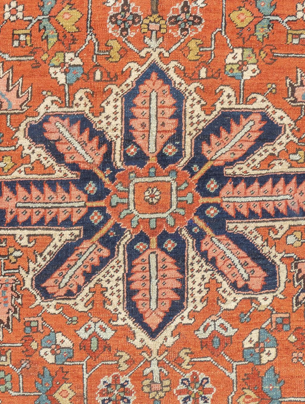 Antiker persischer Serapi-Teppich 5'1'' x 6'11'' (Persisch) im Angebot